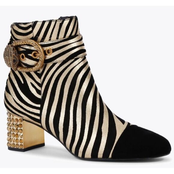 Kurt Geiger London Mayfair Zebra Crystal Heel Ankle Boots Size 37 US 7 New - Picture 6 of 16
